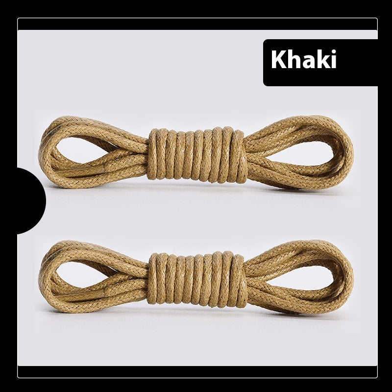 Leather Shoes Boots Wax Rope Round Shoelace A Pair
