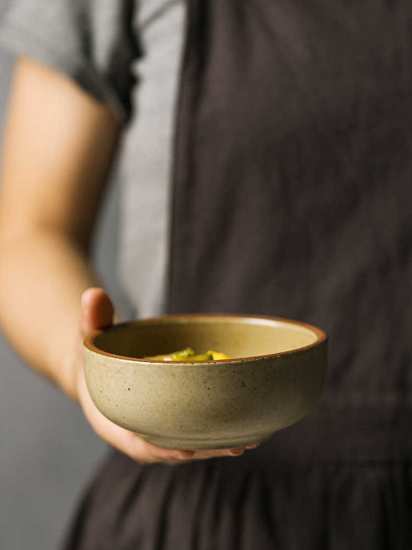 Household Single Retro Vintage Simple Ceramic Rice Bowl