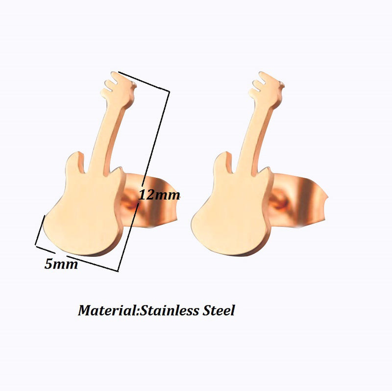 Brincos de cravar com ornamento de violino, estilo europeu e americano, simples e doce, bijuteria transfronteiriça