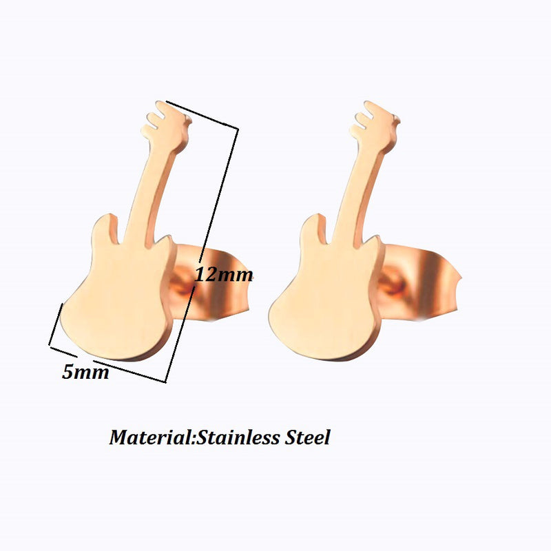 Brincos de cravar com ornamento de violino, estilo europeu e americano, simples e doce, bijuteria transfronteiriça
