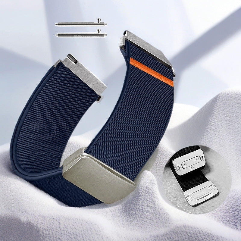 Magnetic Watch Strap For Garmin And Xiaomi Plain-weave Elastic Band