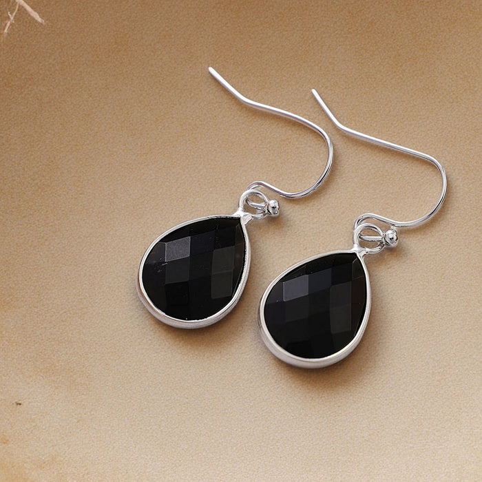 Fashionable Natural Stone Crystal Drop Pendant Earrings Jewelry