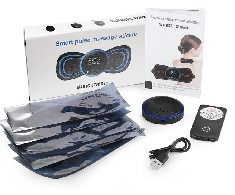 Mini-Massage-Pad Smart-LCD-Display Elektrotherapie-Massagegerät für Halswirbelsäule, Taille und Rücken Schmetterlings-Gerät für die Tasche