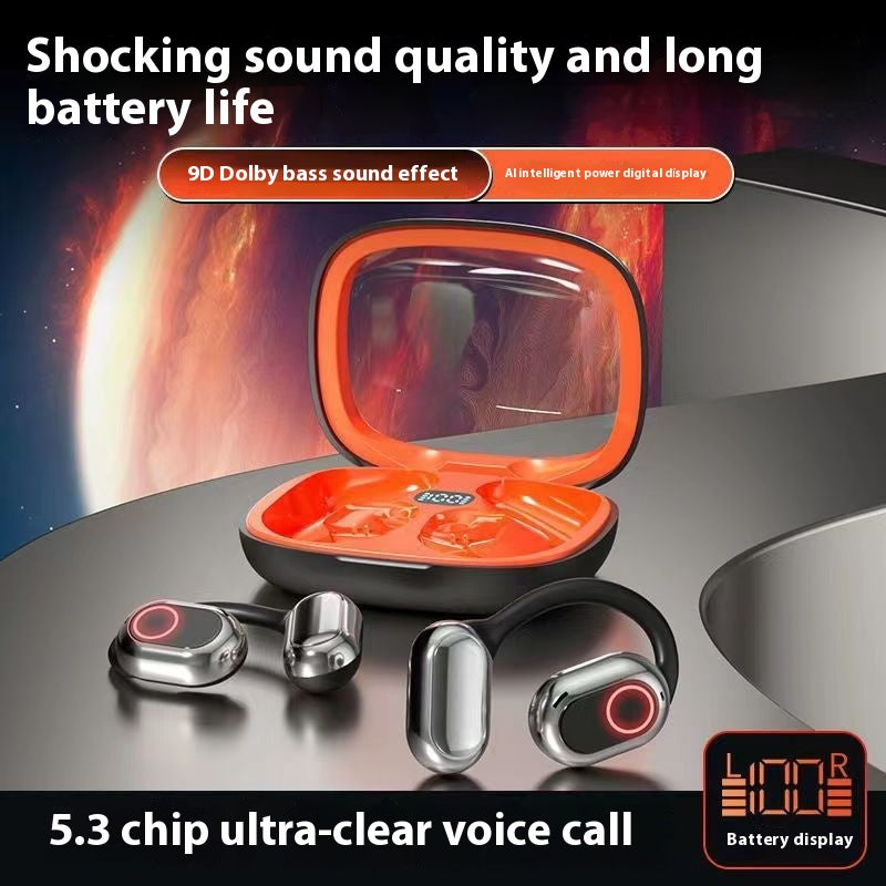 Ear-mounted Digital Display Binaural Sports Long Endurance Bluetooth Headset