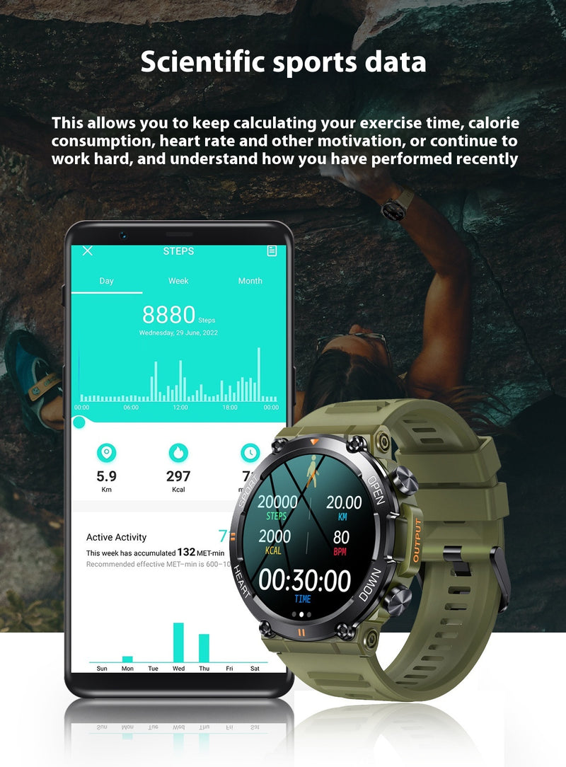 Smartwatch com Chamadas, Música, Meteorologia, Ritmo Cardíaco e Pressão Arterial