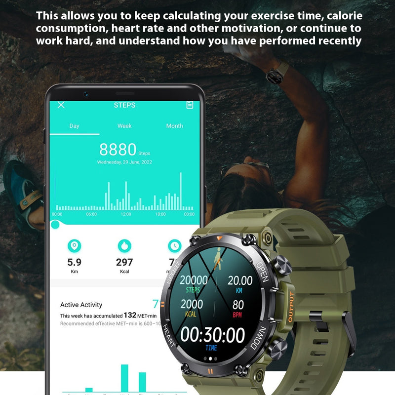 Smartwatch com Chamadas, Música, Meteorologia, Ritmo Cardíaco e Pressão Arterial