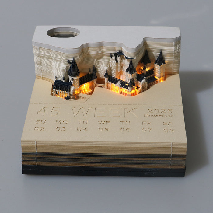 3D Sticky Note Paper Carving Creative Annual Meeting Tear-off Desktop Notepad Ornament