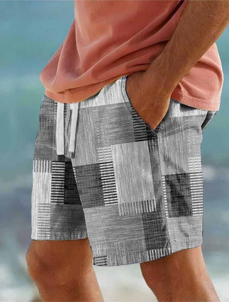Calções de homem casuais com estampagem digital moderna e popular entre os jovens