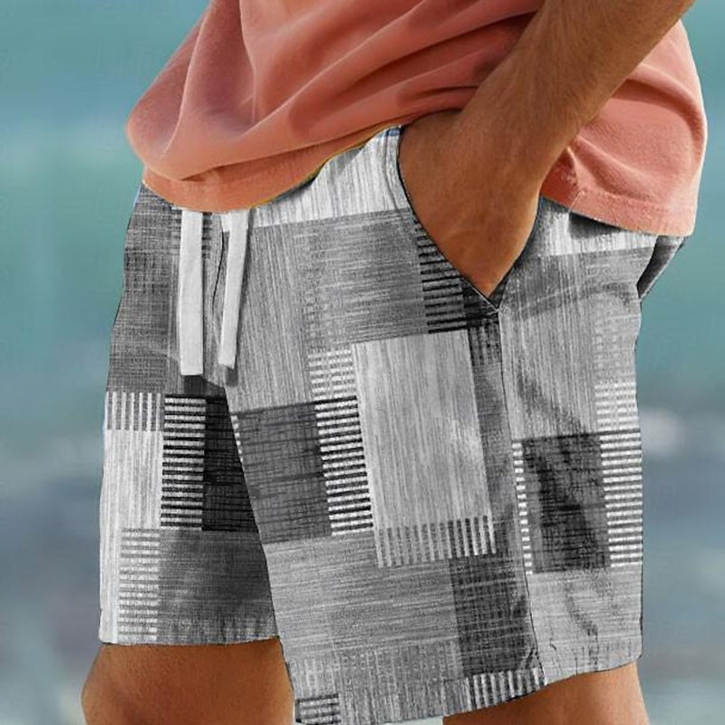 Calções de homem casuais com estampagem digital moderna e popular entre os jovens