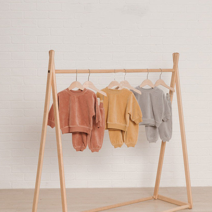 Two Piece Set Of Round Neck Long Sleeved Trousers