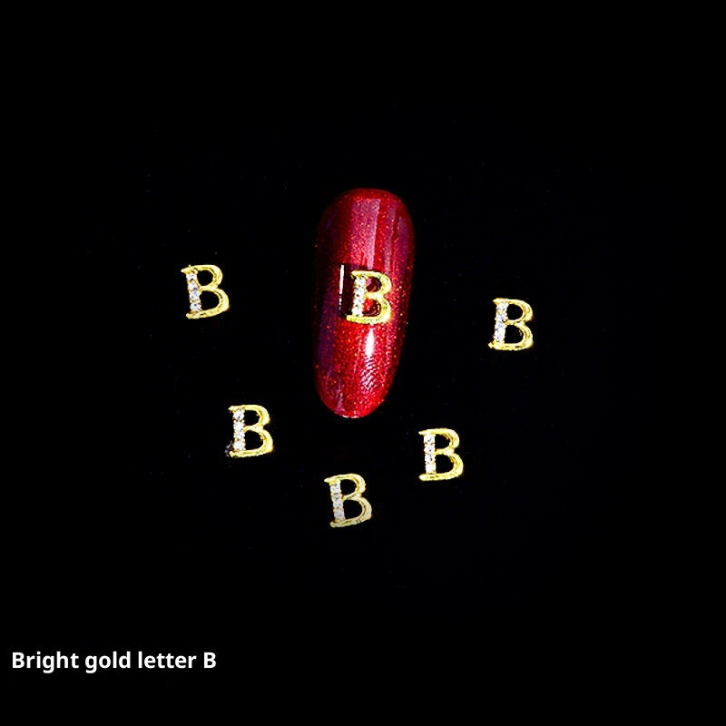 26 Letter Alloy Nail Ornament Nail Crystal