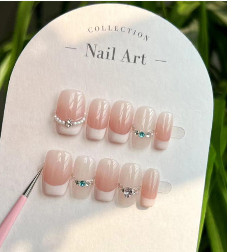 French Cherry Manicure Handmade Detachable Wear Nail