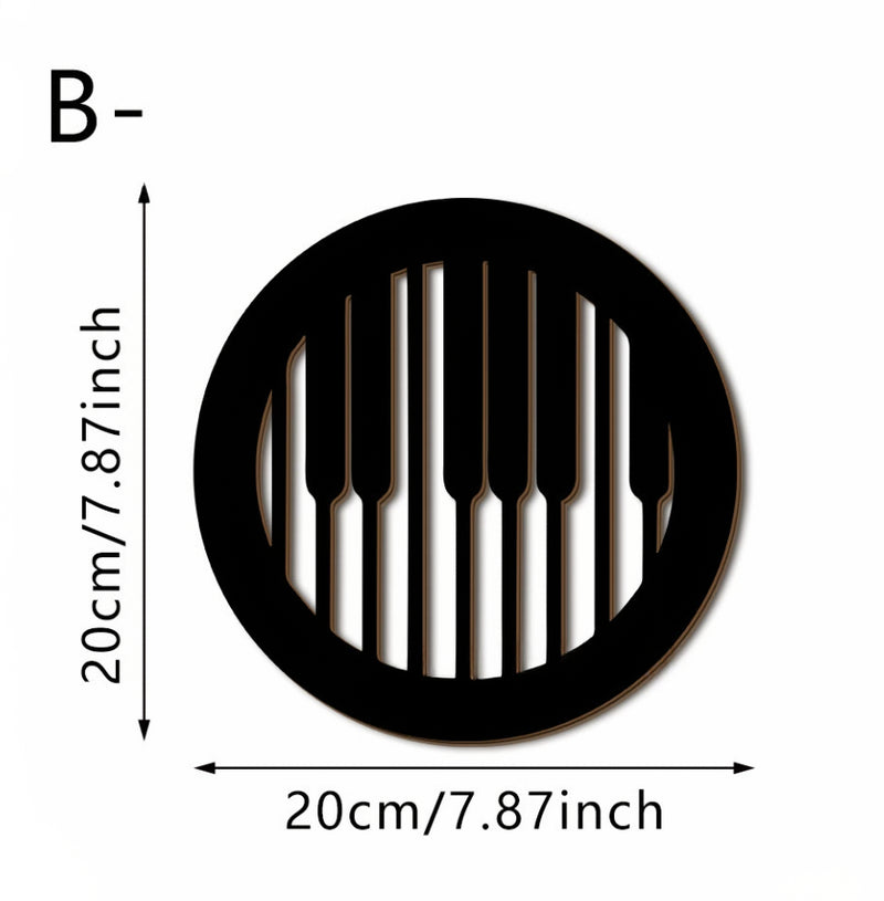 Black Music Notes Wooden Wall Home Decor