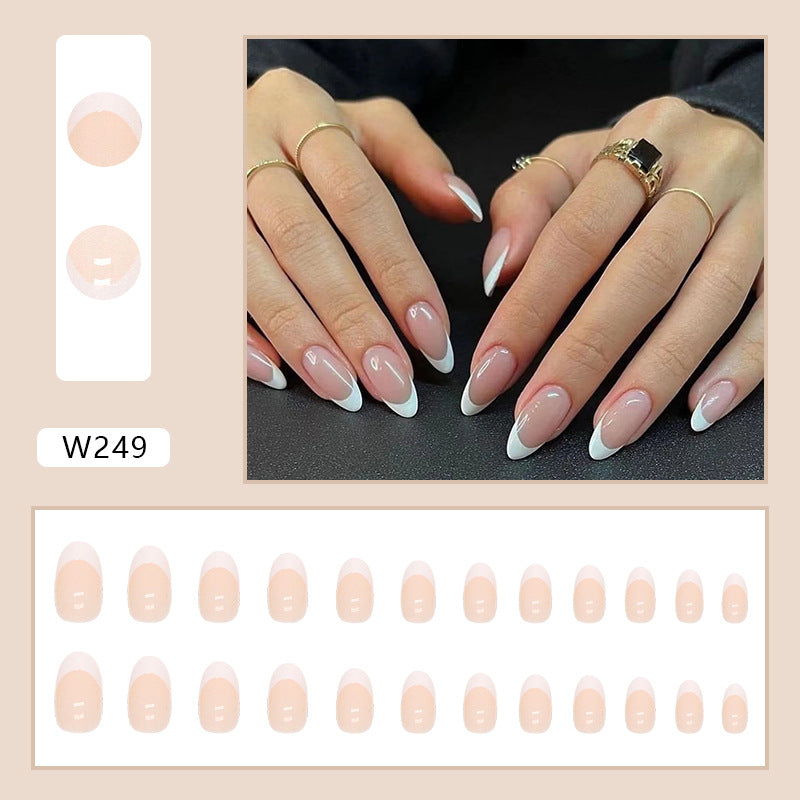 White Toned Minimalist Subtly Alluring French Style Press On Nails