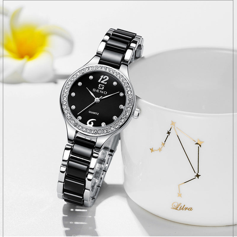 Ceramic Ladies Waterproof Bracelet Watch