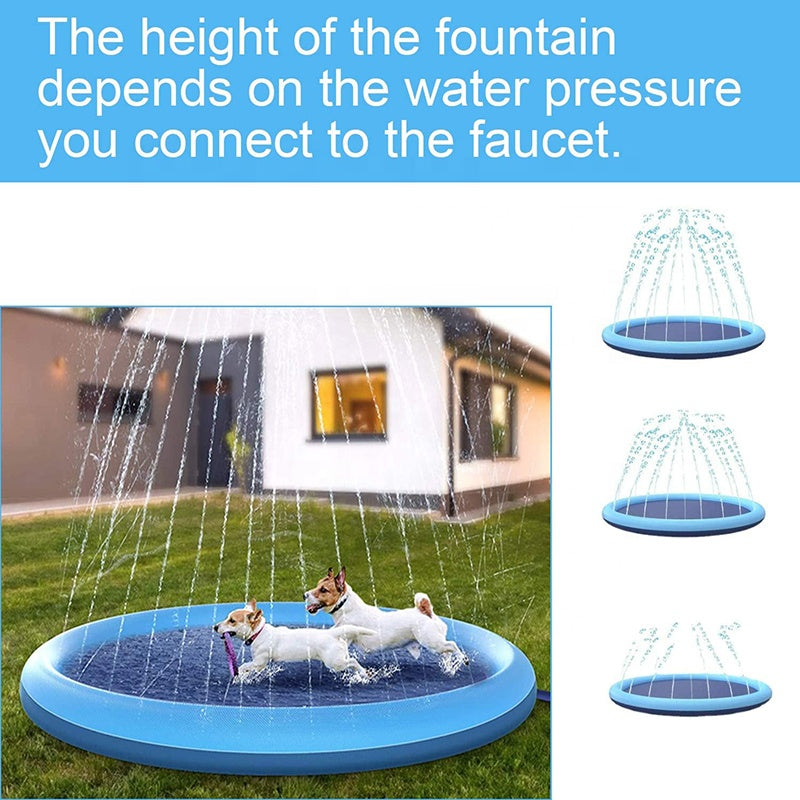 Brinquedo Aspersor para Cão, Tapete de Piscina Antiderrapante para Cães, Almofada de Água para Exterior