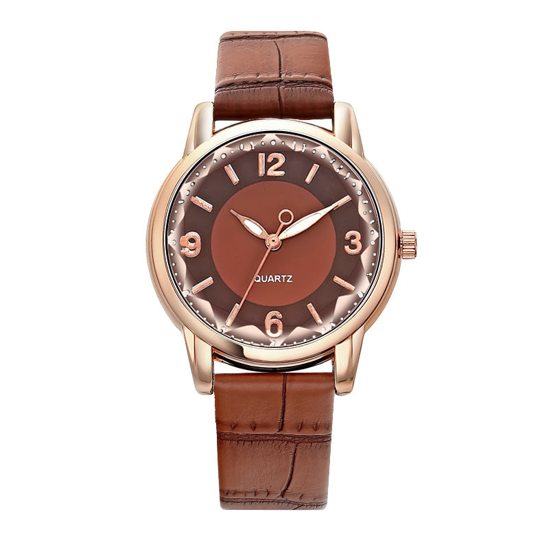 Women's Two-tone Dial Belt Quartz Watch