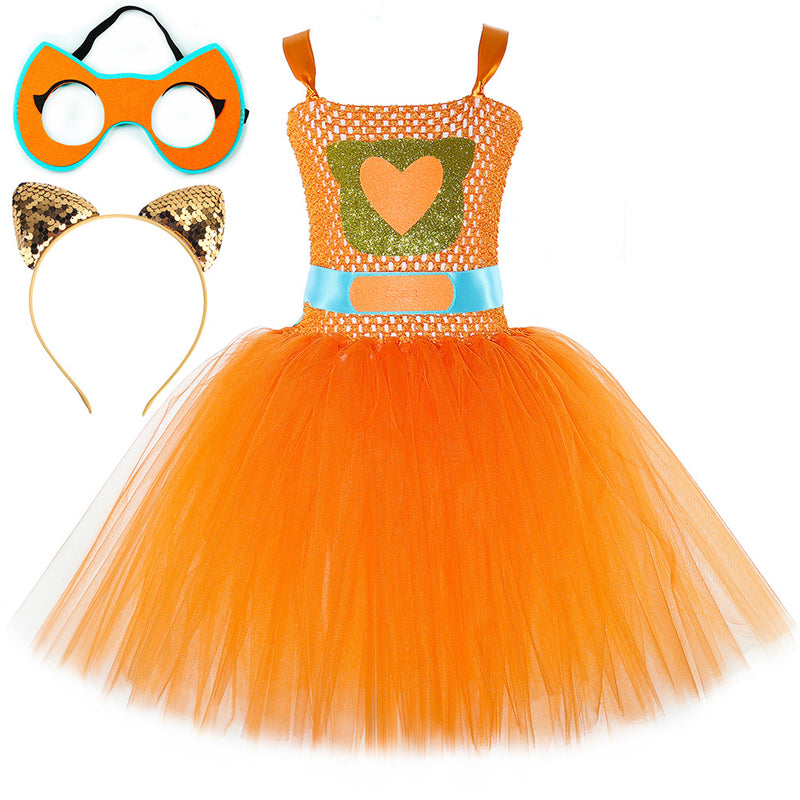 Super Cat Dress Children Cartoon Tulle Skirt Performance Wear