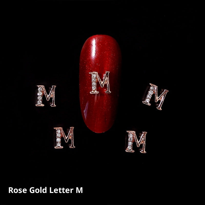 26 Letter Alloy Nail Ornament Nail Crystal