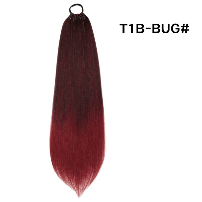 Wig Ponytail 60 Cm Long Straight Synthetic Ponytail Extension Made Of Heat-resistant Fiber