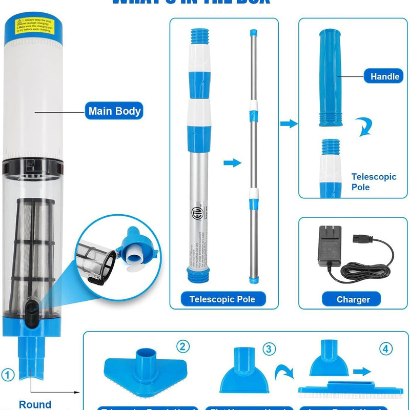 Wireless Vacuum Cleaner For Fish Pond Underwater Rechargeable