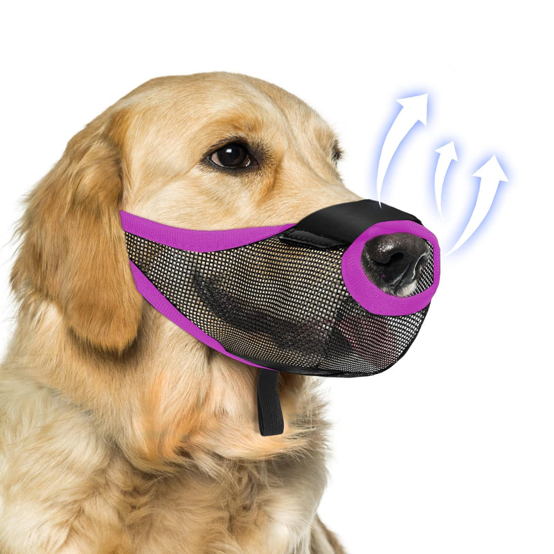 Dog Muzzle, Soft Air Mesh Muzzles For Large Sized Dogs, Breathable Dog Mussels For Scavenging Biting Licking & Barking, Adjustable Mouth Guard With Front Opening, Allows Panting And Drinking