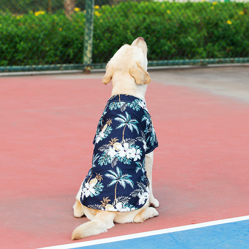 Pet Clothes Teddy Bichon Pomeranian Jarre Aero Bull Cat Dog Summer Thin Large Dog Pet Hawaiian Shirt