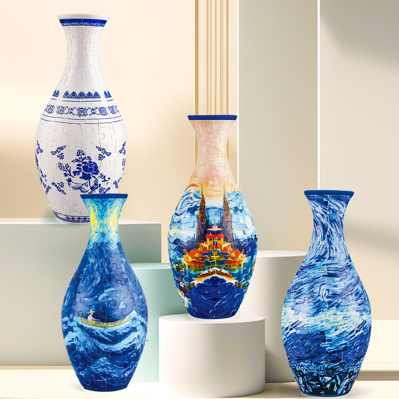 Vaso Puzzle 3D DIY Decoração de Sala de Estar Casa