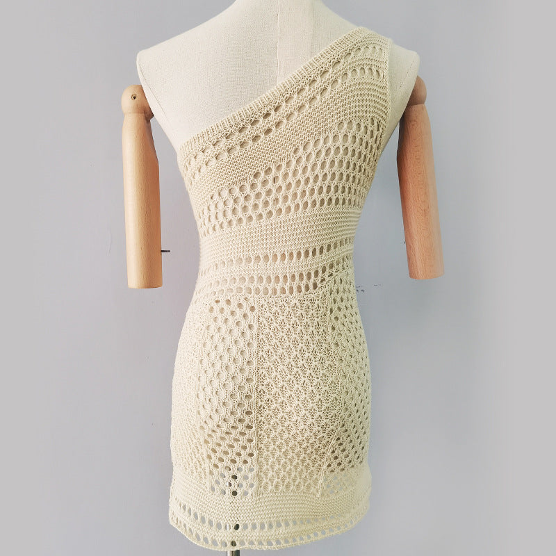 Knitted Beach Solid Color Knitted Dress
