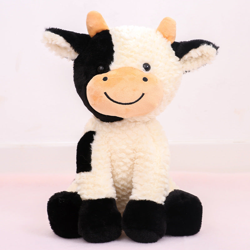 Brinquedo Peluche de Vaca Sentada Fofinha Boneco de Peluche de Vaca Venda por Grosso Mascote do Ano do Boi