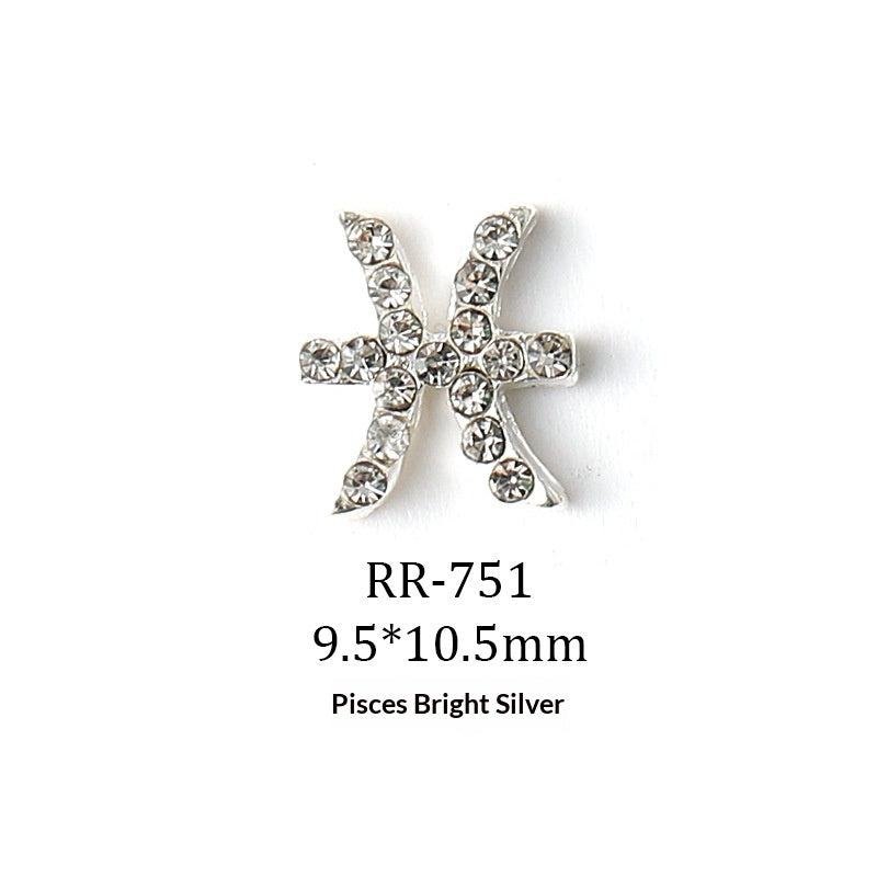 Creative 3D Twelve Zodiac Sign Nail Art Accessories