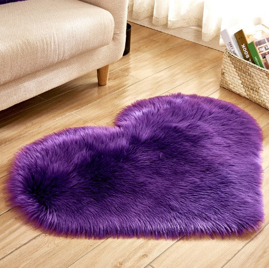 Tapete felpudo em forma de coração, antiderrapante, carpete macio, tapete de chão, manta, almofada de sofá, apoio para pés, tapetes para sala de estar, decoração de casa