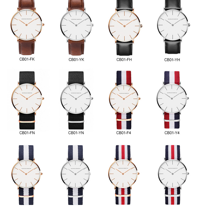 Movement men and women waterproof business casual black belt watch wish ultra-thin quartz watch