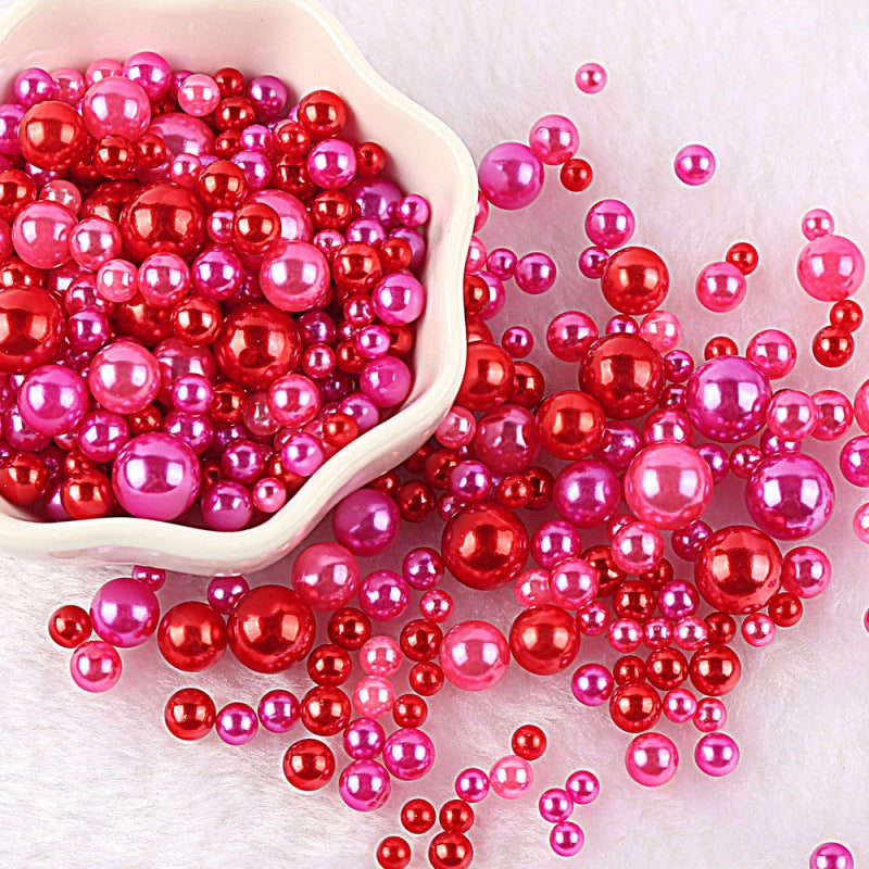 Mixed Size Non-hole Color Plastic Beads DIY Ornament Accessories