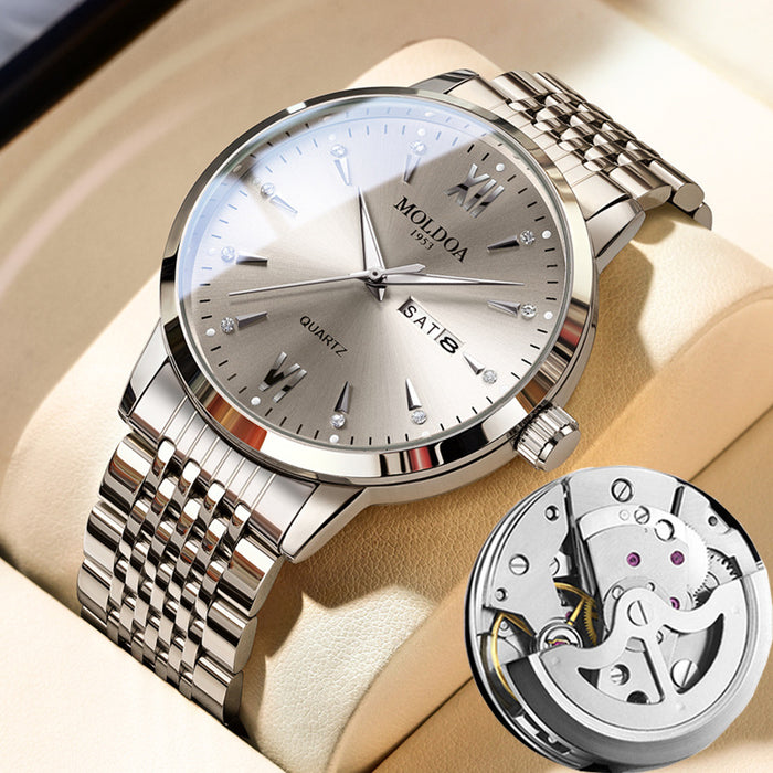 Men's Luminous Double Calendar Fake Mechanical Watch Luminous Waterproof