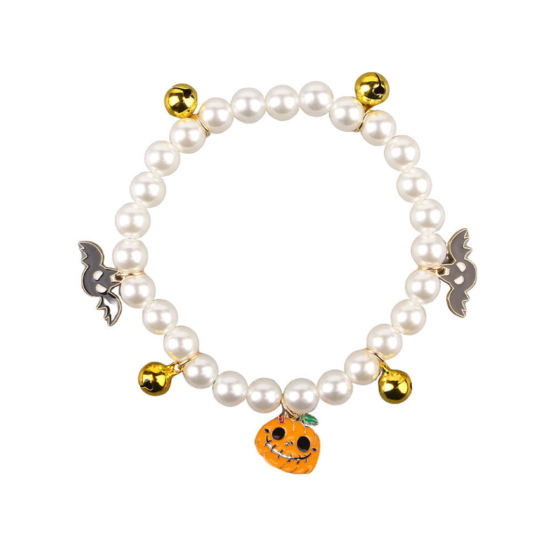 Halloween-Halsband für Katzen mit Perlenketten-Dekoration