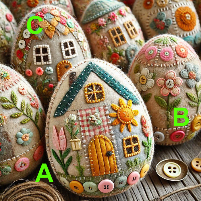 Patchwork Felt Egg House DIY Kit Easter Egg Craft Kit