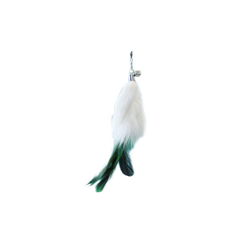 Brinquedo para Gato - Varinha Telescópica de 180 cm com Penas de Substituição, Varinha de Pesca Ajustável para Gatos