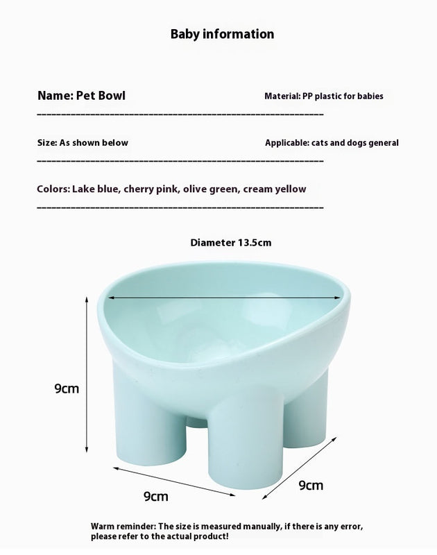 Pet Bowl Cute Cat Basin Double Bowl Neck Protection High Leg Anti-tumble