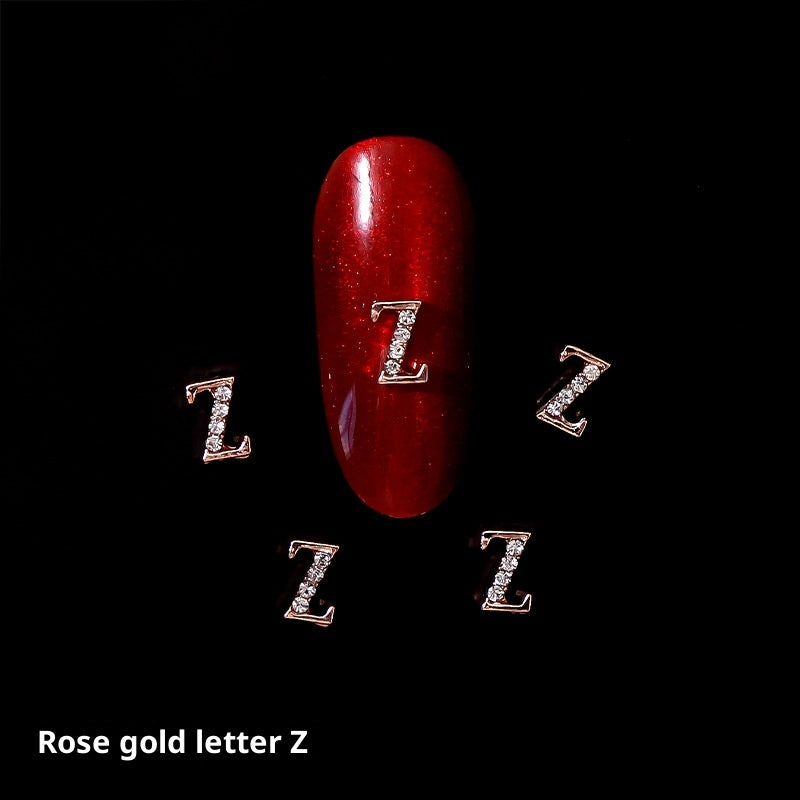 26 Letter Alloy Nail Ornament Nail Crystal