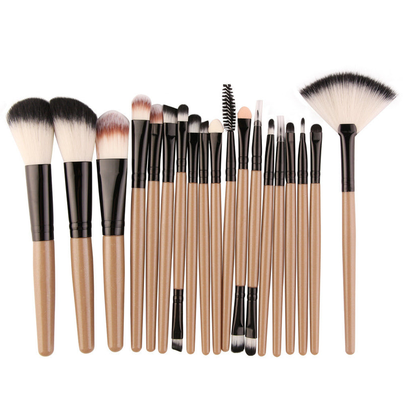 Lidschattenpinsel, Rougepinsel, Lippenpinsel und fächerförmiges Make-up-Pinsel-Set