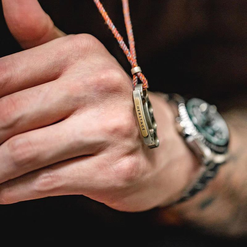 Vintage Boxing Brass Knuckle Pendant Necklace