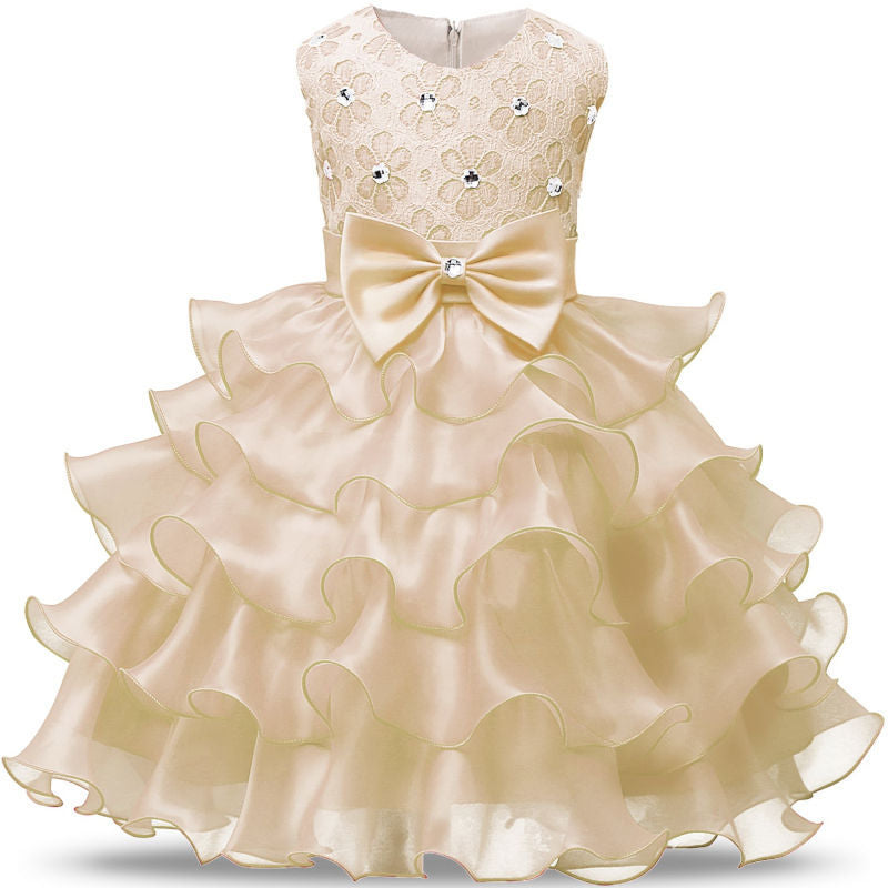 Girls sleeveless puffy princess dress