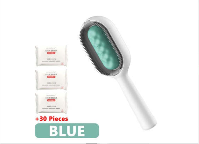 Escova de Higienização para Animais de Estimação, Pente de Remoção de Nós para Cães e Gatos, Escova para Remover Pelos Soltos e Pêlo Morto com Depósito, Acessórios de Limpeza para Animais