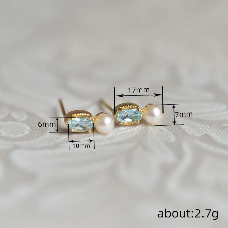 Elegante Ohrstecker für Damen, Perle, filigran