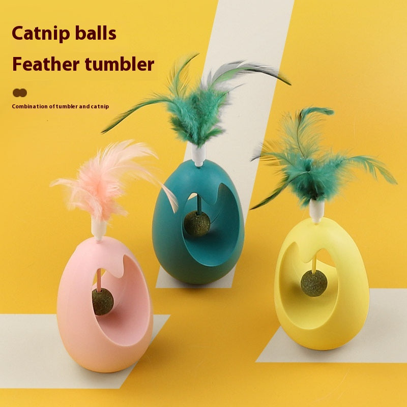 Brinquedo de Morder para Gatos com Bola de Erva-gateira e Baloiço