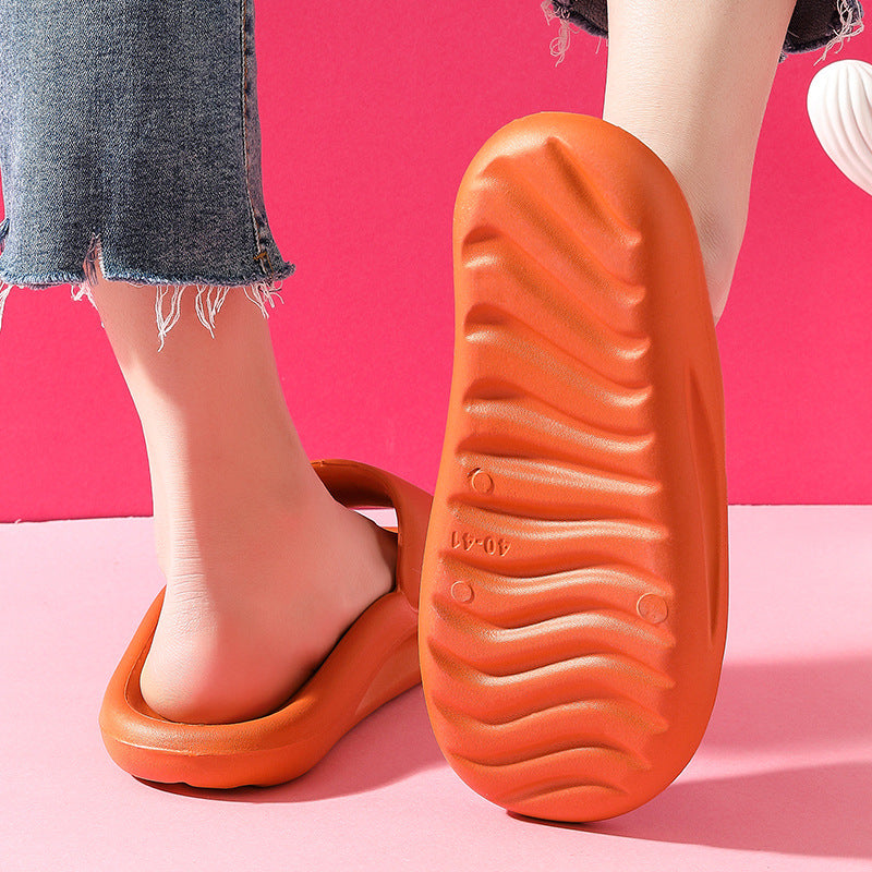 Solid Color Thick-soled Household Sandals And Slippers