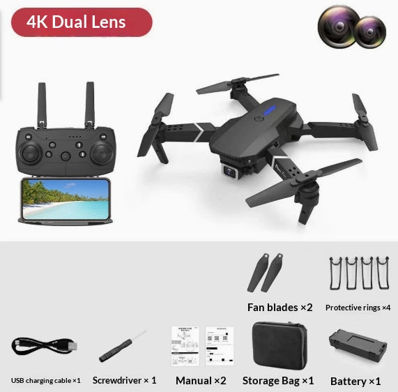 E88 Drone Aerial Photography HD 4K Dual Camera Remote Control Airplane Toy