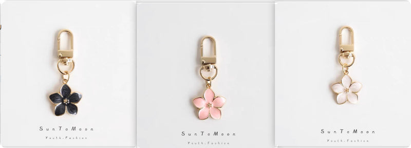 Simple Girl Heart Pear Flower Keychain Japanese Flower Schoolbag Pendant