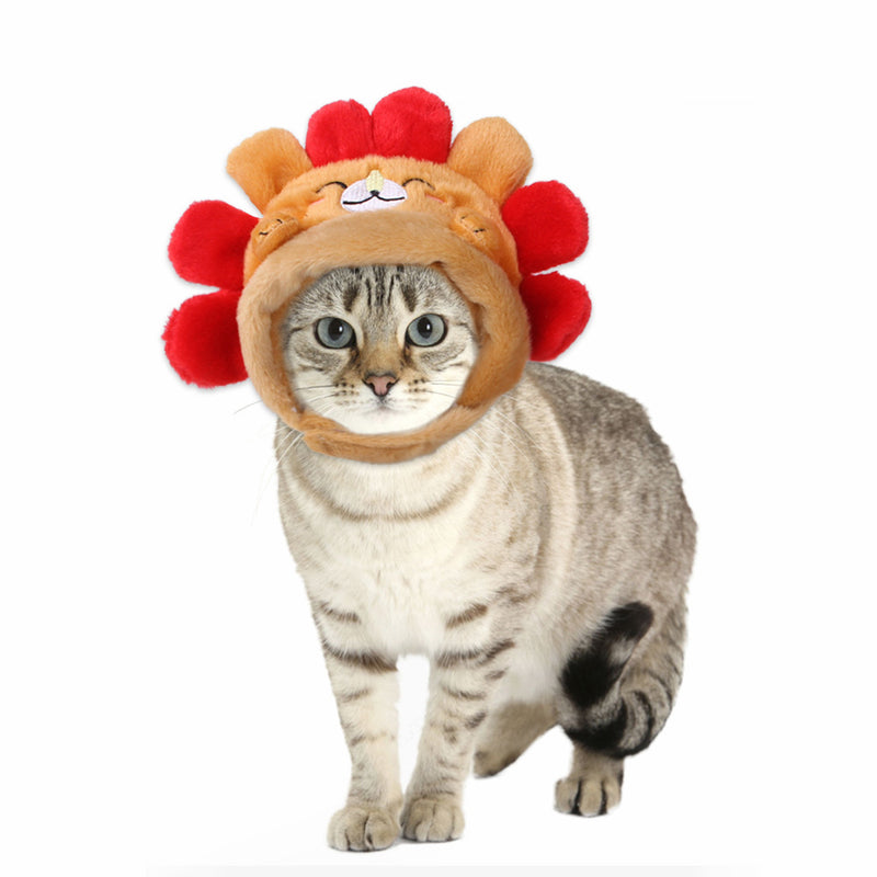 Divertido disfarce de cão e gato, gorro quente, adereço para fotos, acessório de cabeça